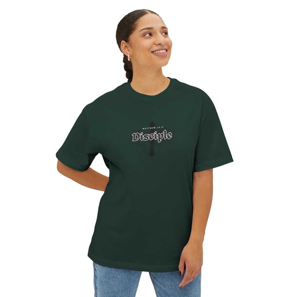 Disciple Logo Tee || Oversized Box Fit || Christian Faith-Based Graphic T-Shirt