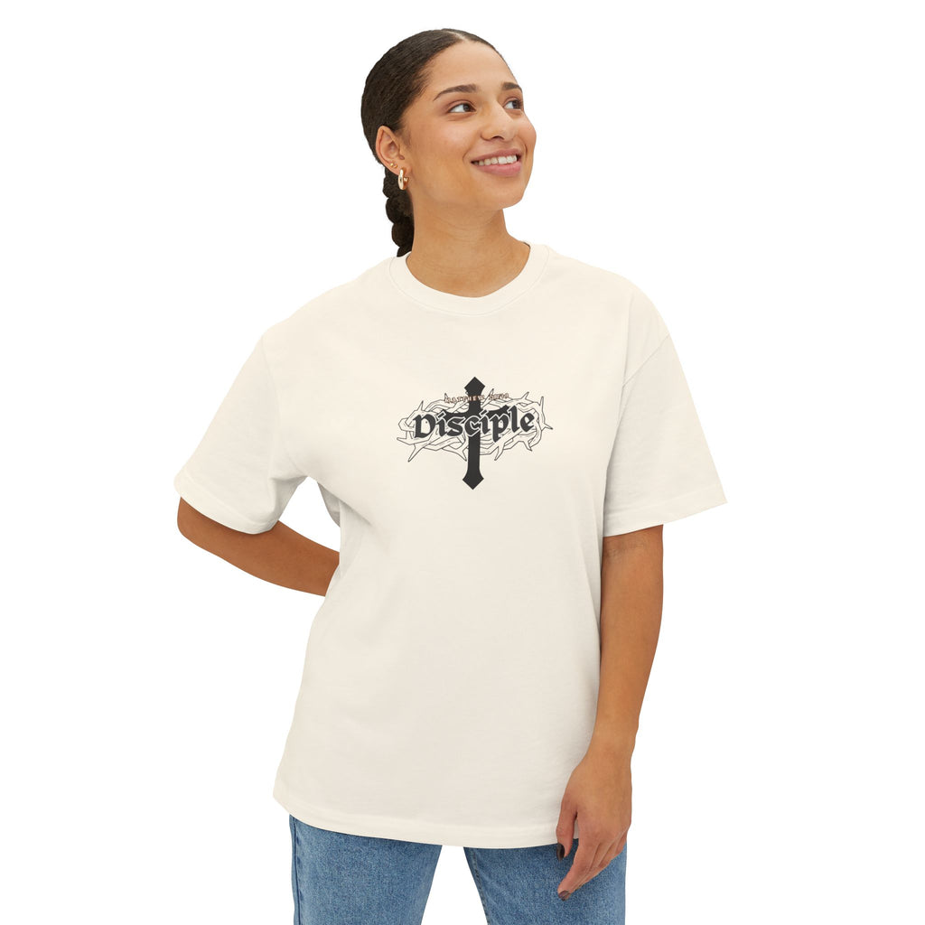 Disciple Logo Tee || Oversized Box Fit || Christian Faith-Based Graphic T-Shirt