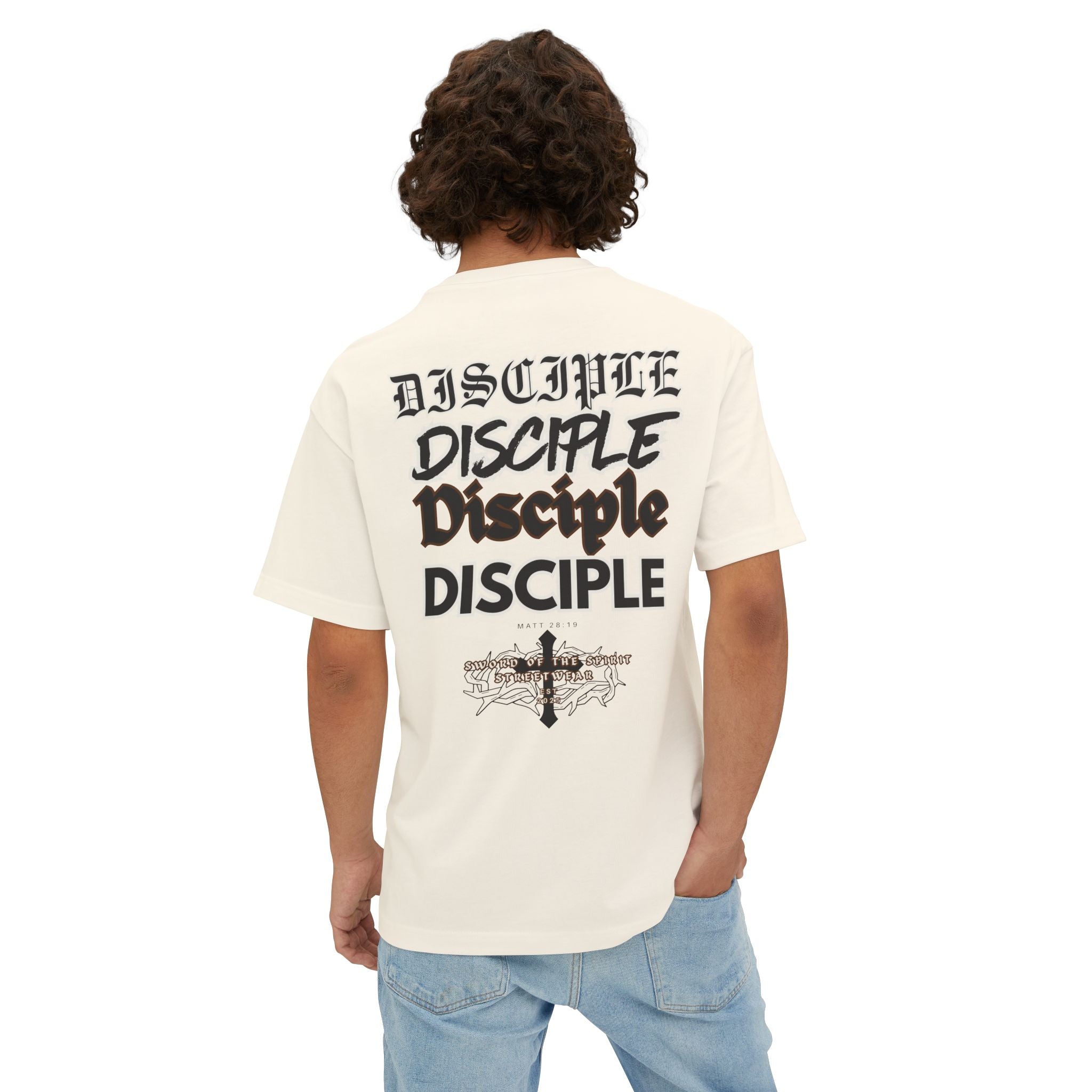 Disciple Logo Tee || Oversized Box Fit || Christian Faith-Based Graphic T-Shirt
