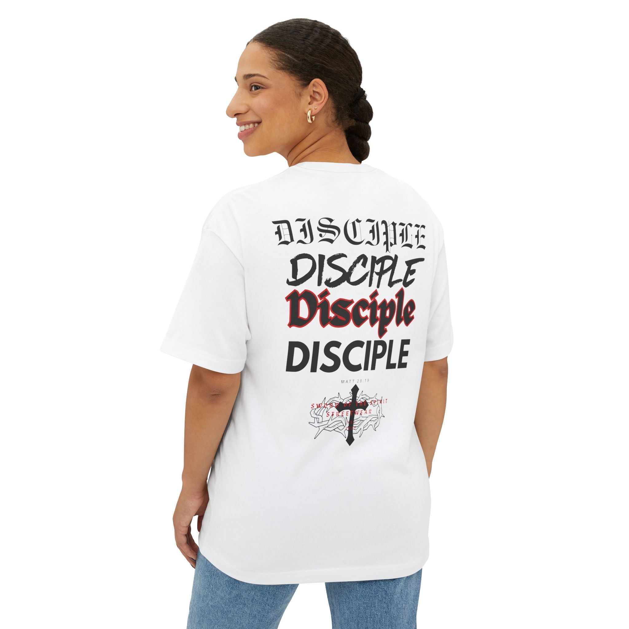 Disciple Logo Tee || Oversized Box Fit || Christian Faith-Based Graphic T-Shirt