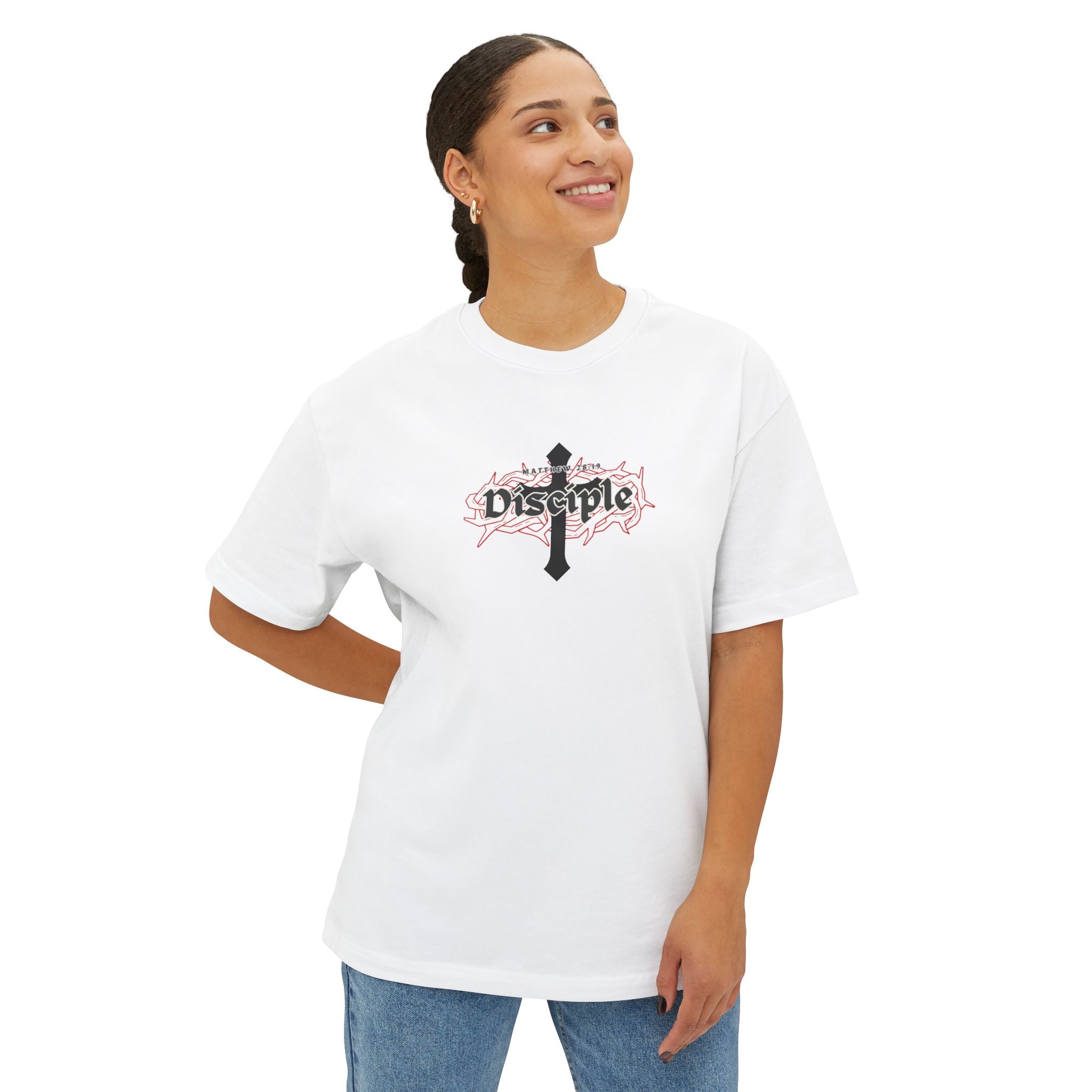 Disciple Logo Tee || Oversized Box Fit || Christian Faith-Based Graphic T-Shirt