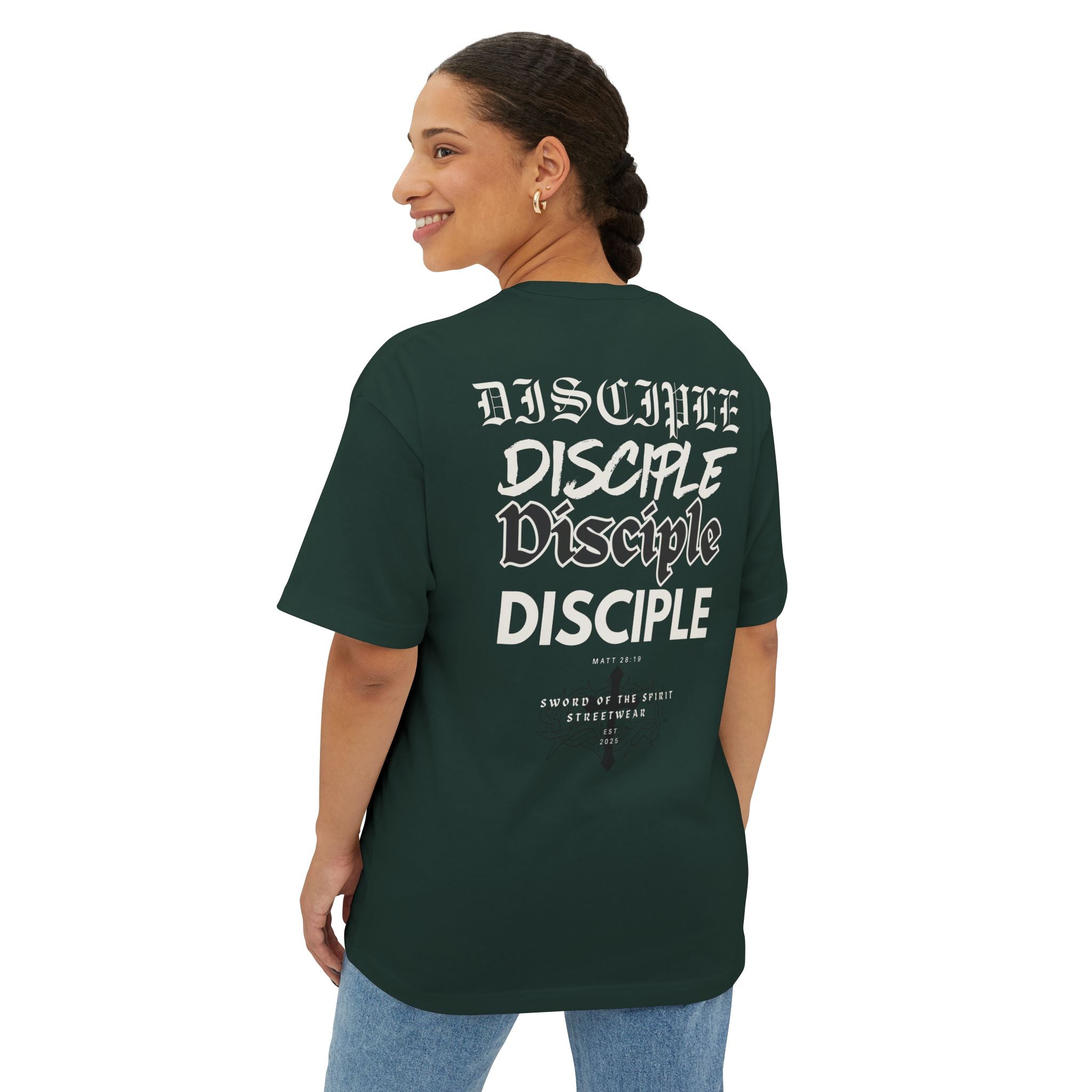 Disciple Logo Tee || Oversized Box Fit || Christian Faith-Based Graphic T-Shirt