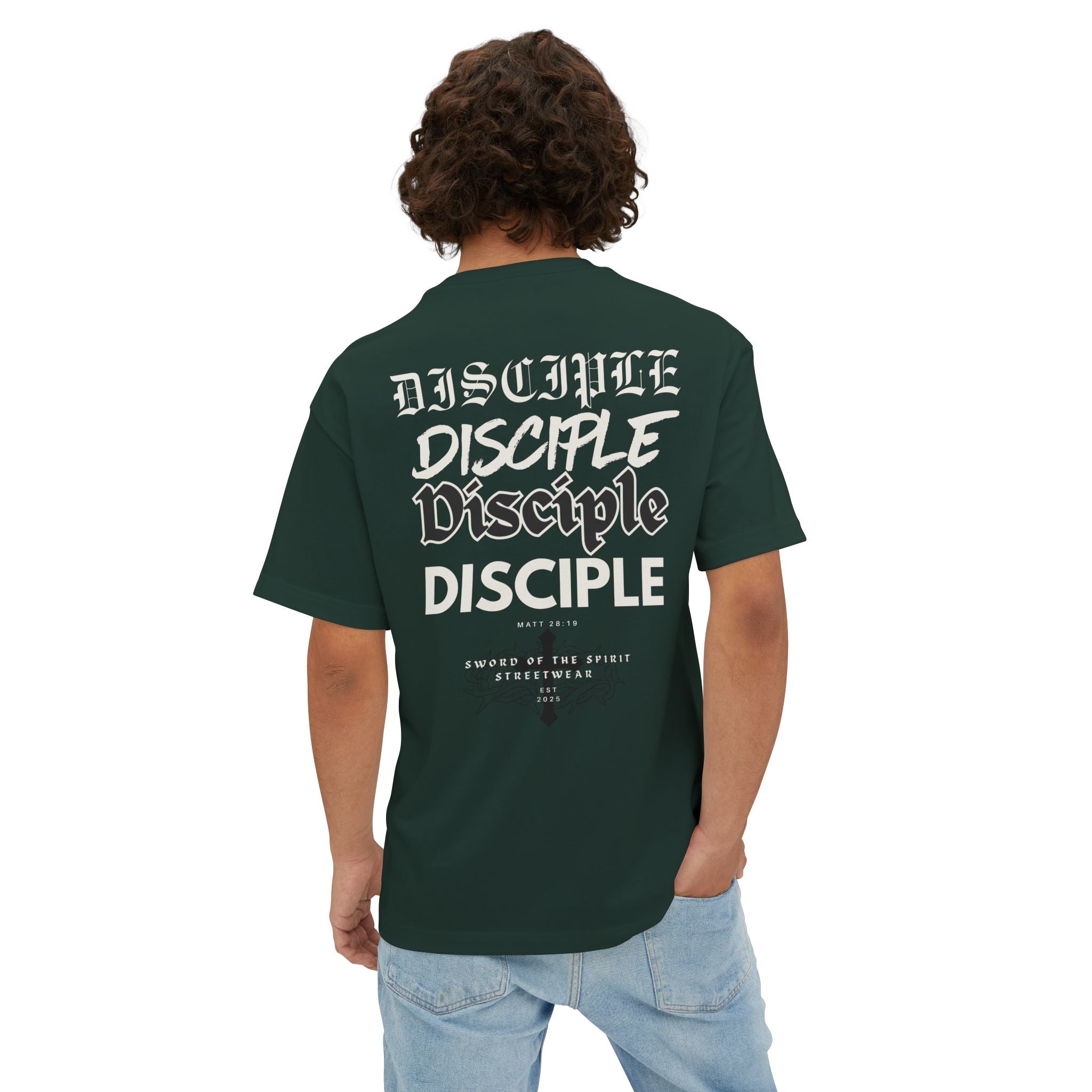Disciple Logo Tee || Oversized Box Fit || Christian Faith-Based Graphic T-Shirt